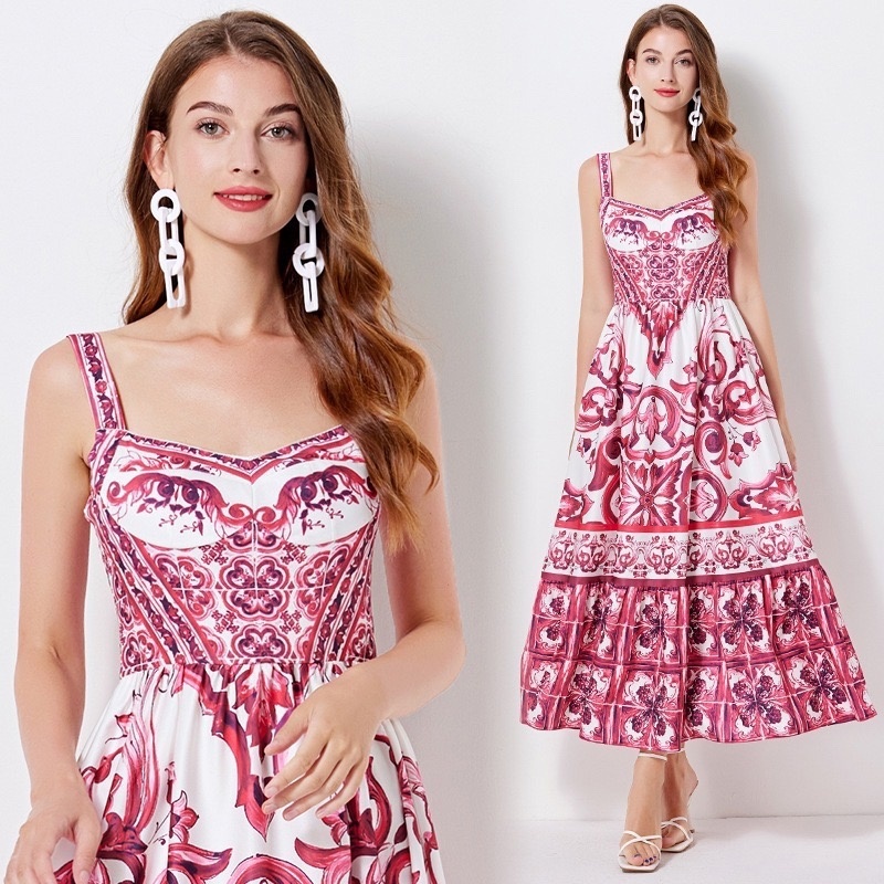 Платье миди розовое-6