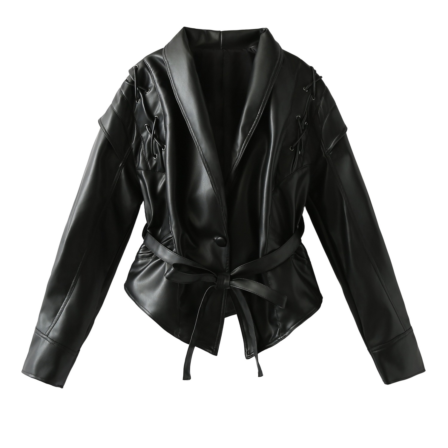 Куртка кожаная черная 2